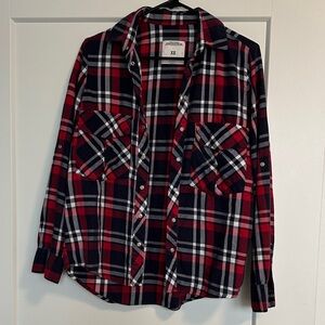 ZARA Navy and Black Plaid Shirt